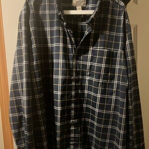 St. John's Bay Navy Plaid Button-Down Shirt